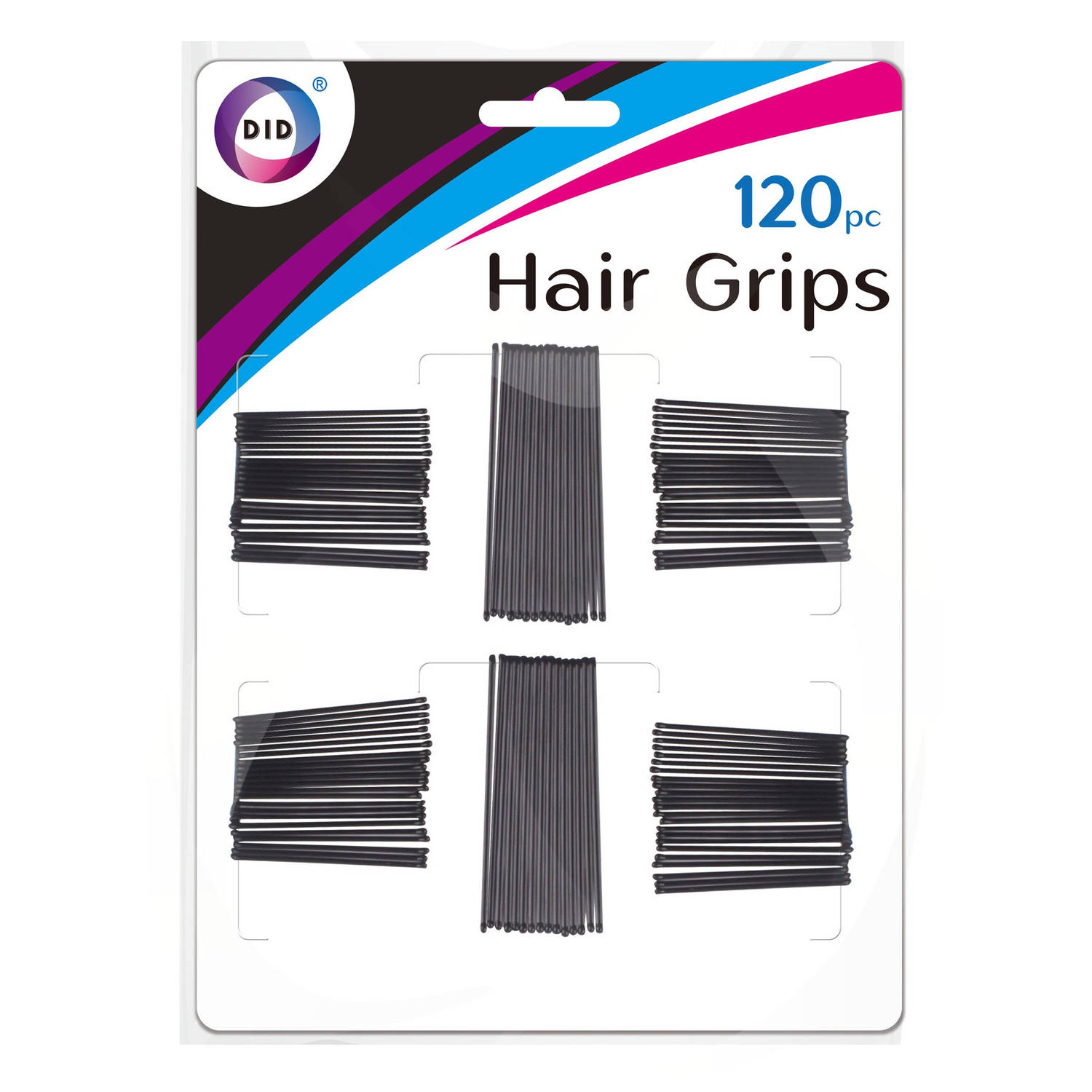 Diverse formaten zwarte haar schuifspeldjes 120 stuks 4,3 en 6,2 cm - Haarspeldjes