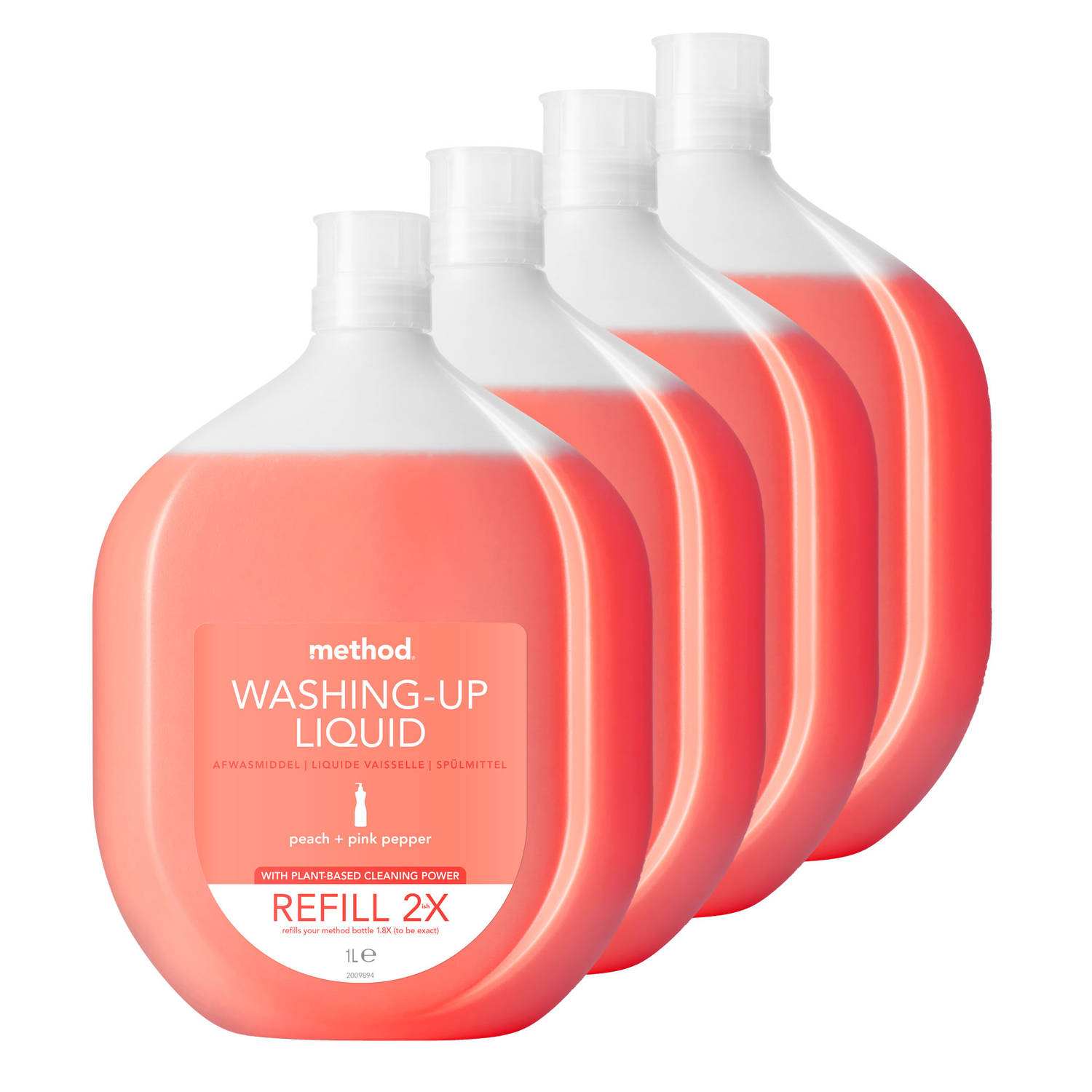 Method - Navulling Afwasmiddel - Peach & Pink Pepper - Voordeelverpakking 4 x 1L