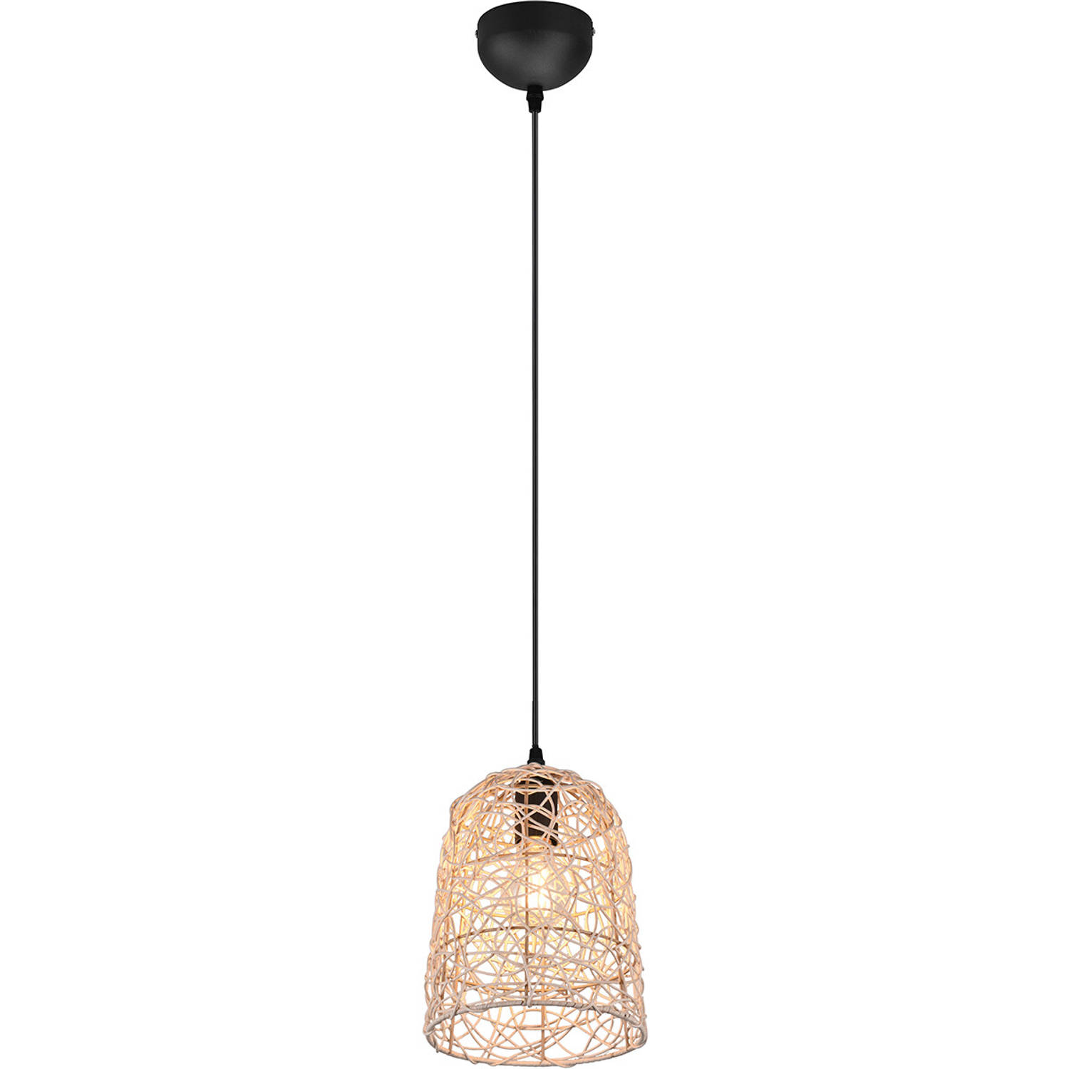 LED Hanglamp - Hangverlichting - Trion Lopar - E27 Fitting - 1-lichts - Rond - Bruin - Hout