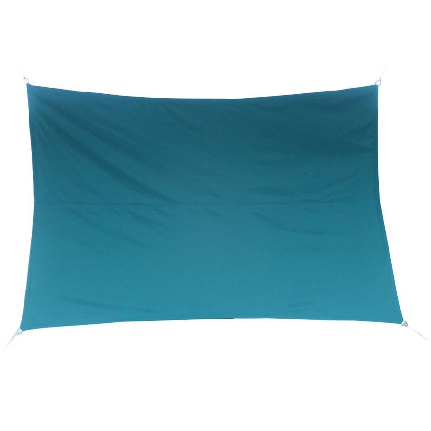Premium kwaliteit schaduwdoek/zonnescherm Shae rechthoekig blauw 2 x 3 meter - Schaduwdoeken