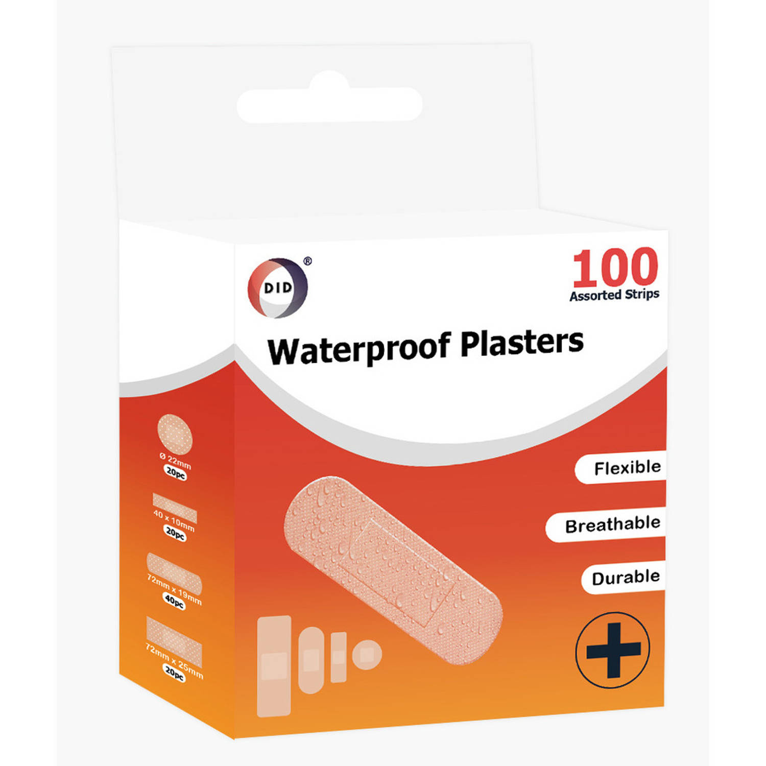 100x Pleisters diverse soorten/maten waterproof - | Blokker