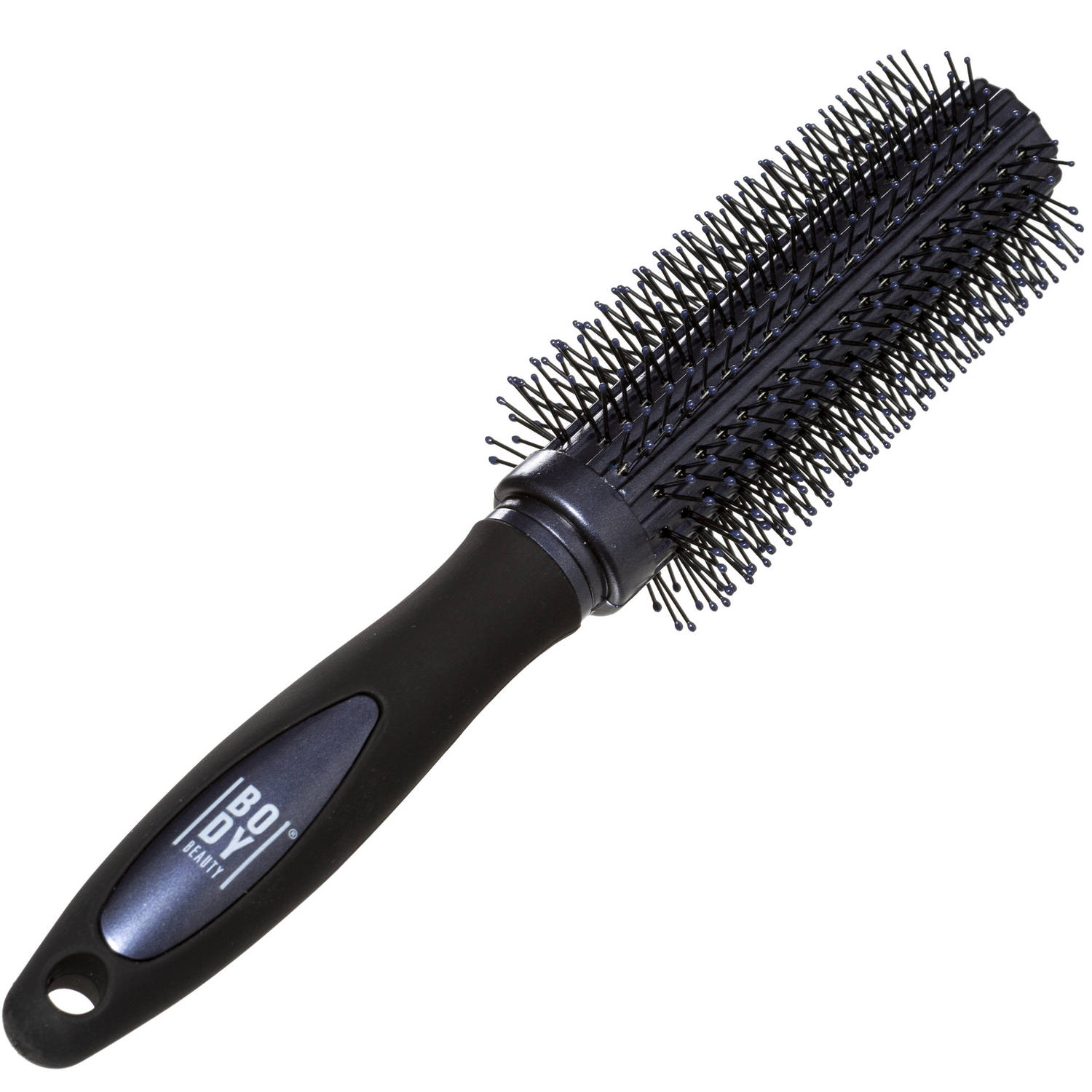 5Five Haarborstel rond - blauw - antislip - 23 cm - van rubber/kunststof - Haarborstels