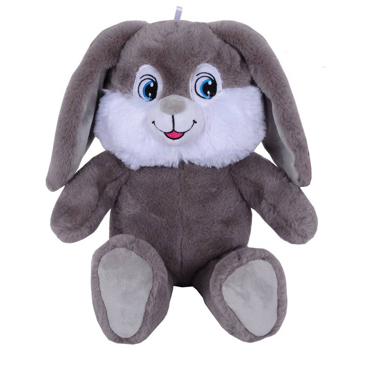 Pluche speelgoed knuffeldier Paashaas/grijs konijn van 30 cm - Knuffeldier
