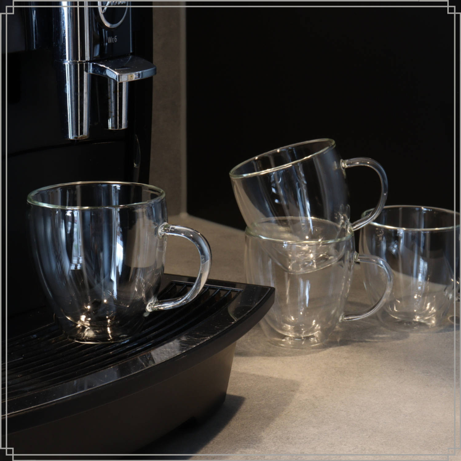 inzet kaart schroef OTIX Dubbelwandige koffieglazen - Koffiekopjes - 180 ml - Set van 4 -  Transparant - Latte Macchiato Glazen | Blokker