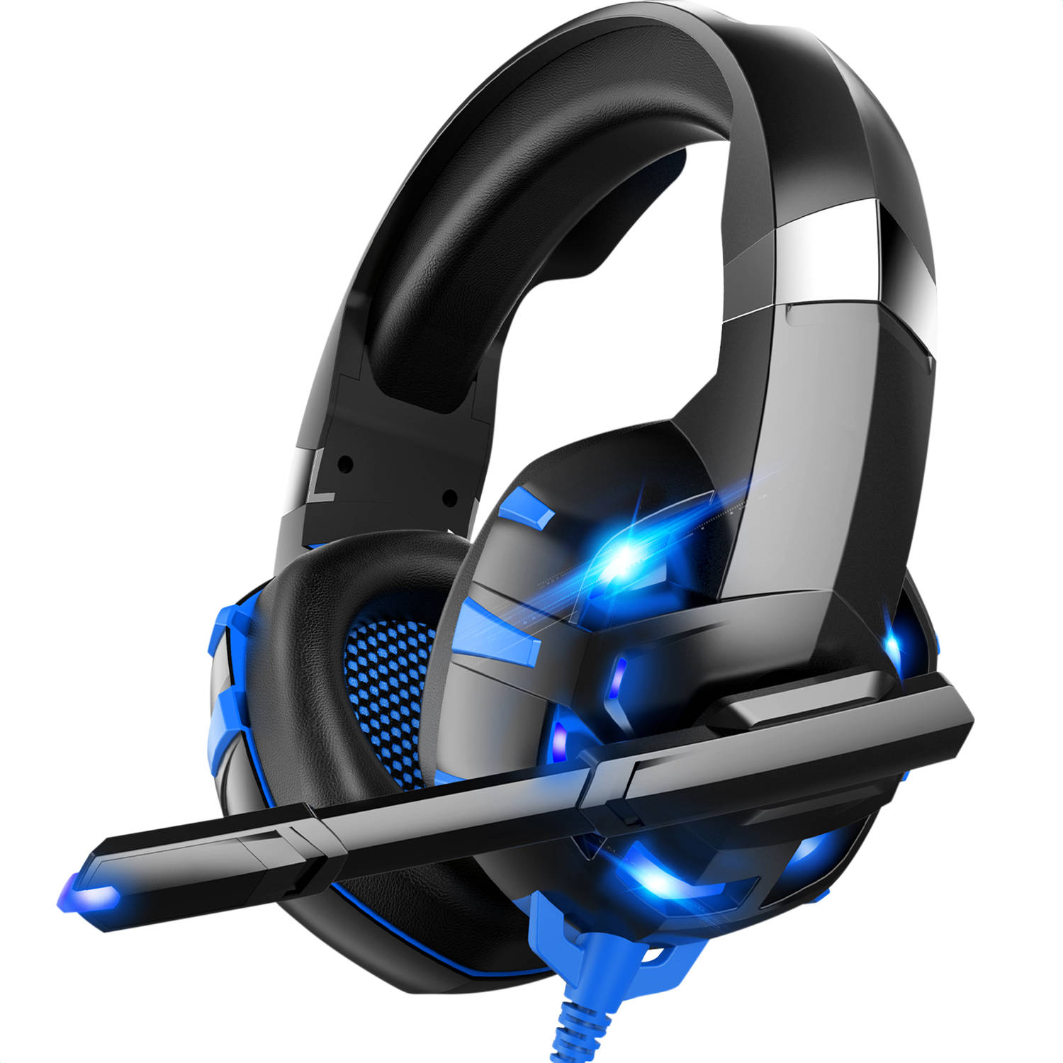 Strex Gaming Headset Met Microfoon Blauw Pc + Ps4 + Ps5 + Xbox One + Xbox Series