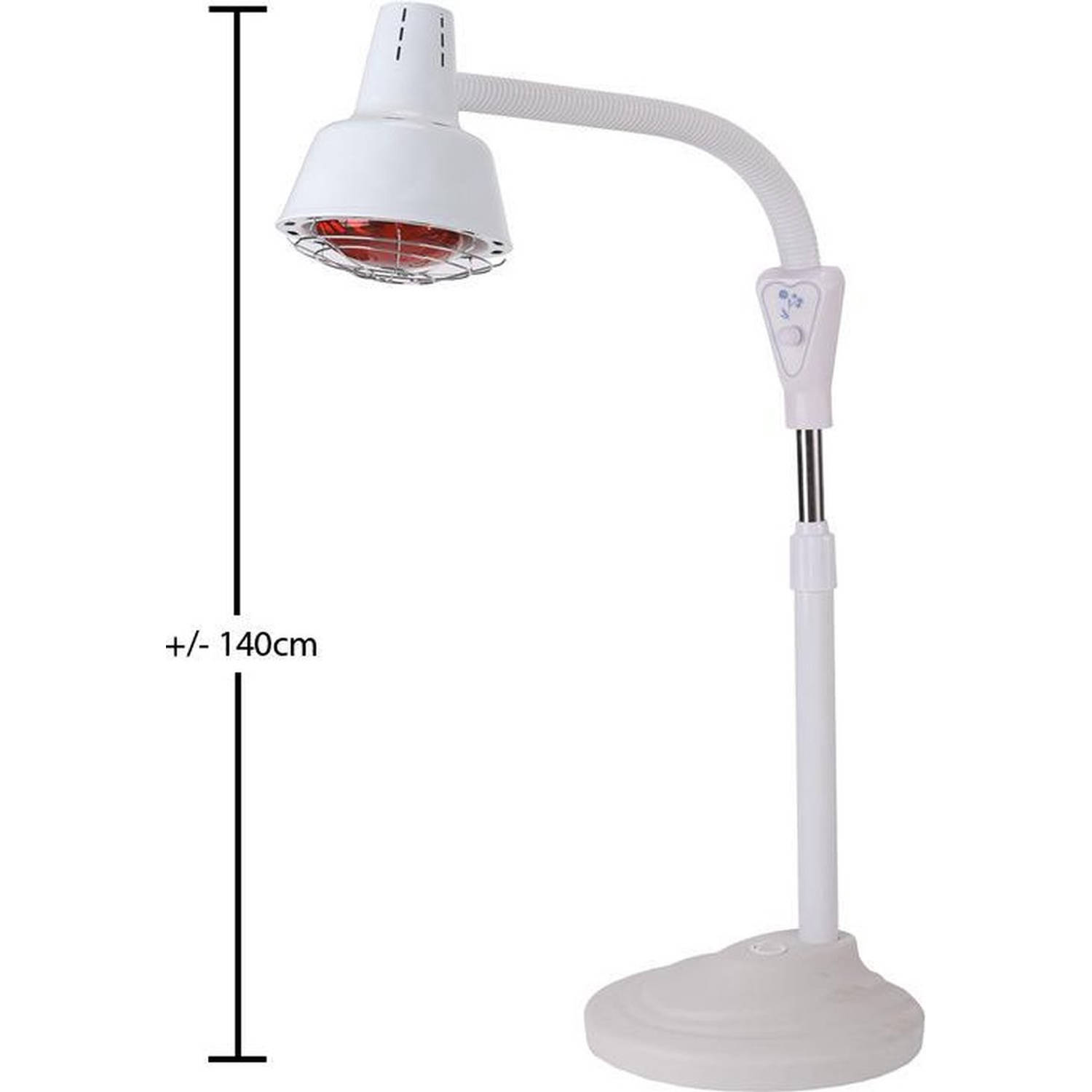 Infraroodlamp 275W - Warmtelamp tegen spier- en gewrichtspijn - Infraroodtherapie - Wit