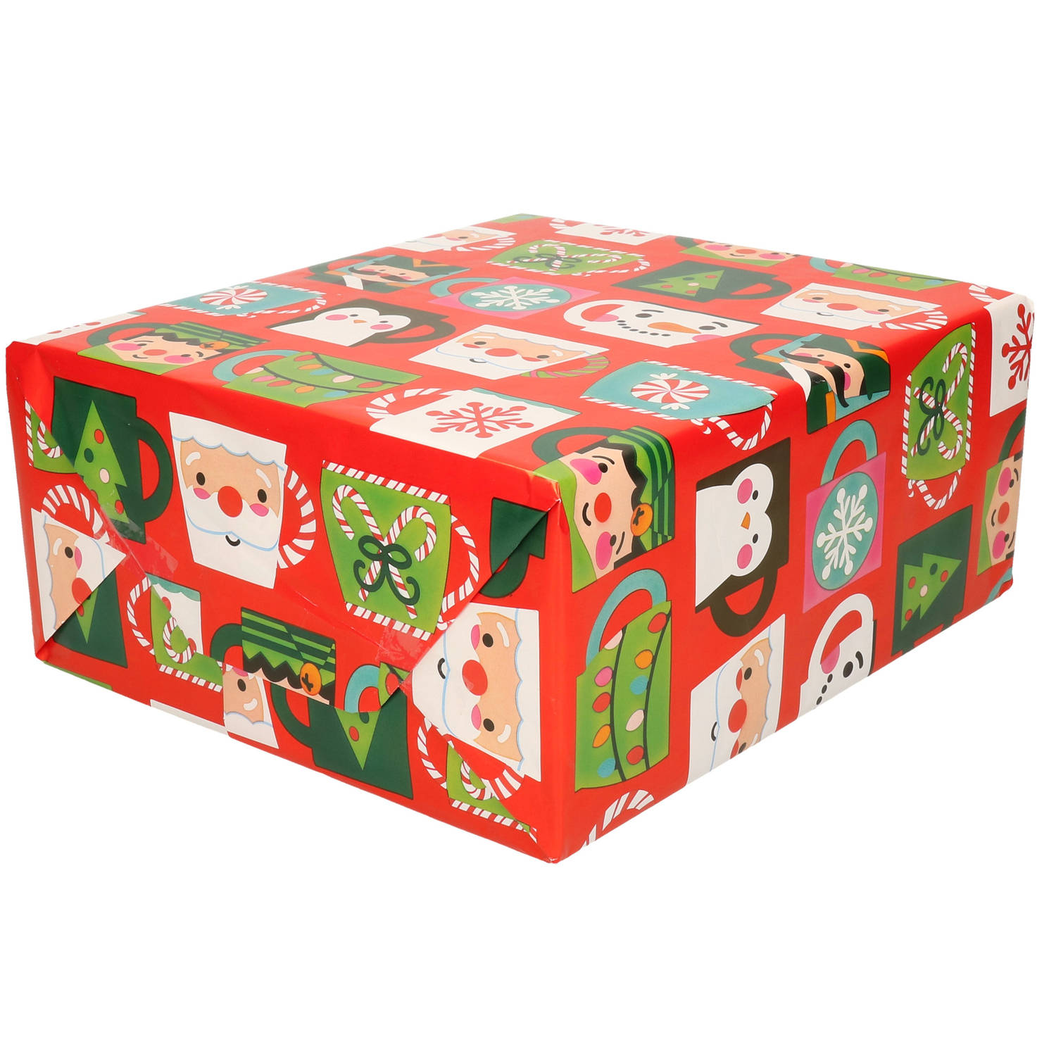 Kerst inpakpapier/cadeaupapier mokken 200 x cm - Blokker