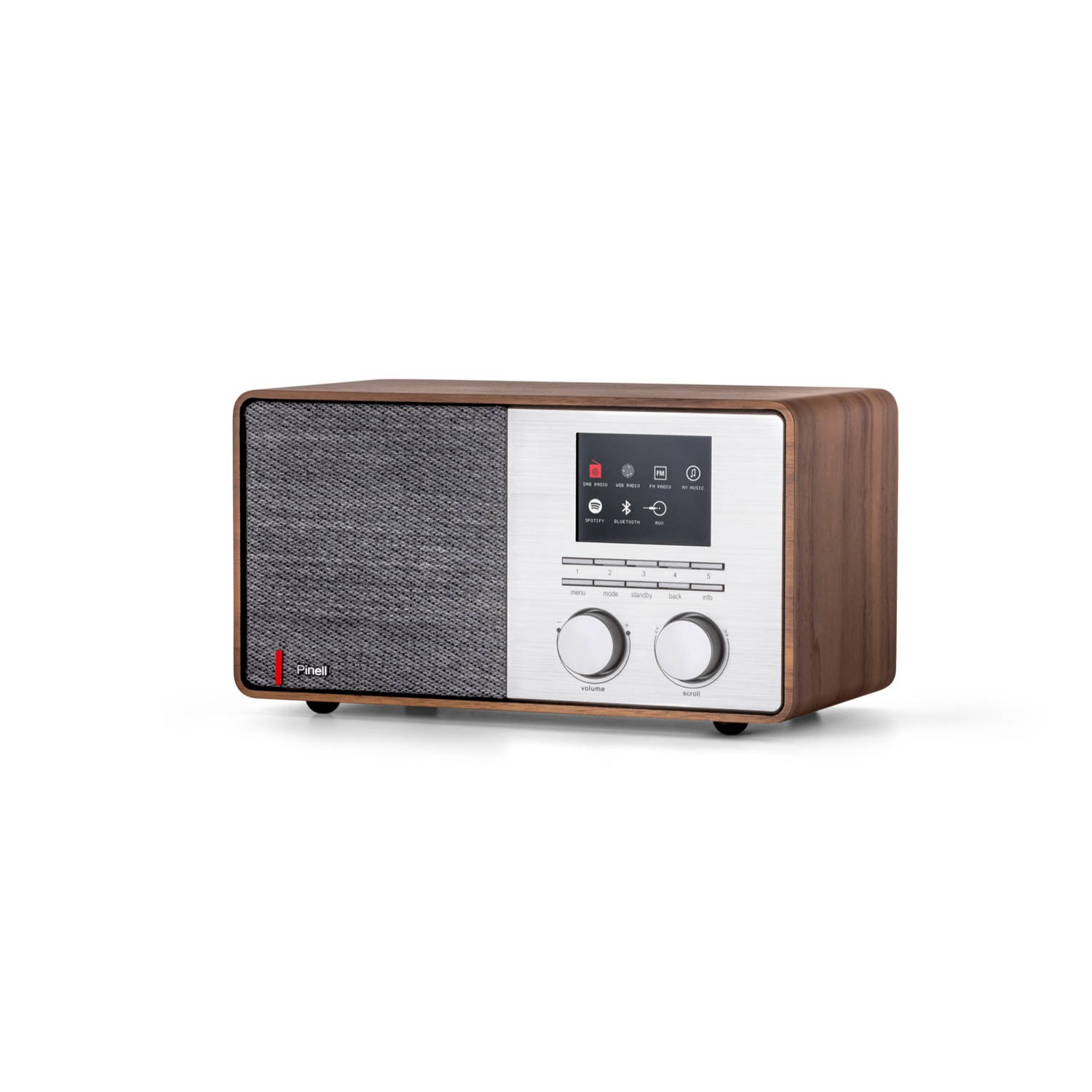 Pinell Supersound 301 Dab+ Internetradio Walnoot Hout