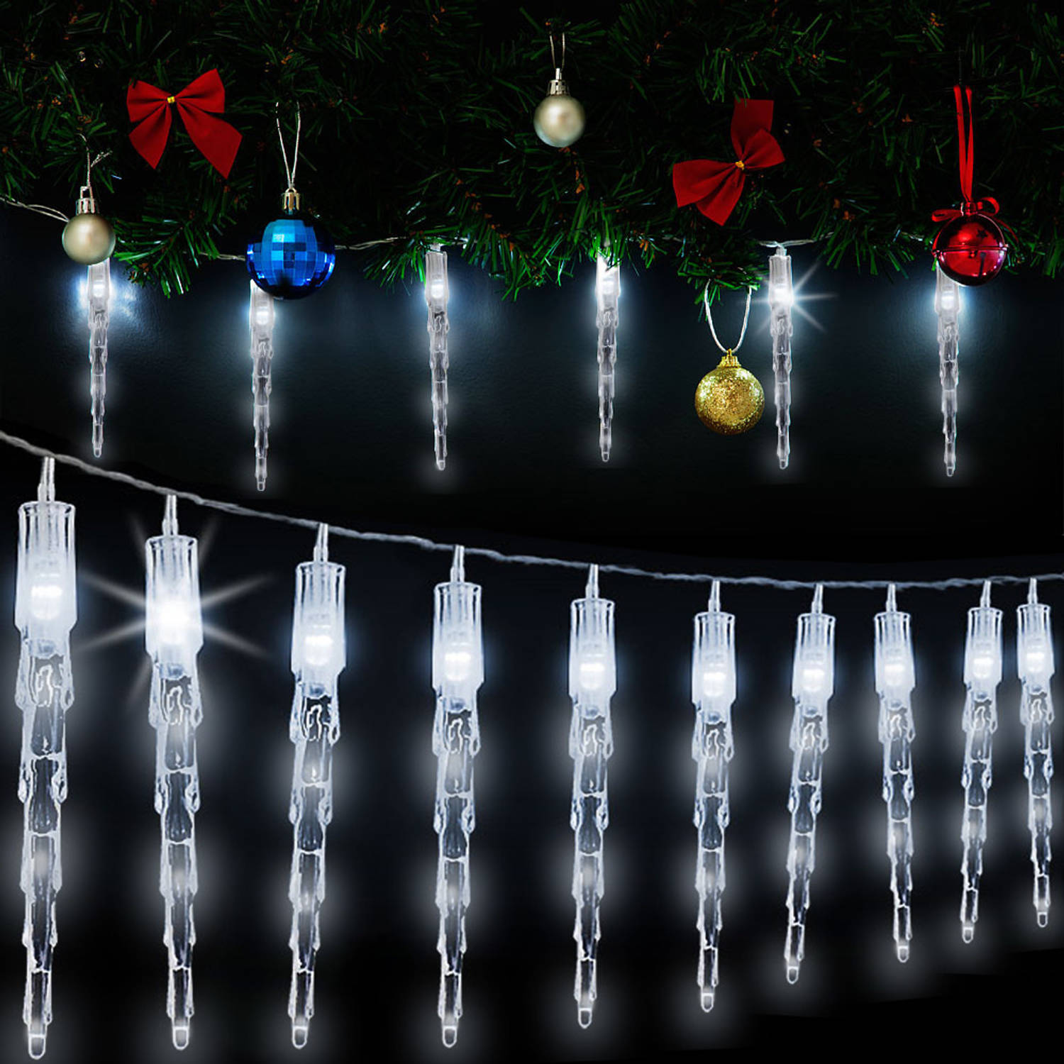 Monzana Feestverlichting - Kerstverlichting - Ijspegelverlichting - voor binnen en buiten incl. afstandsbediening