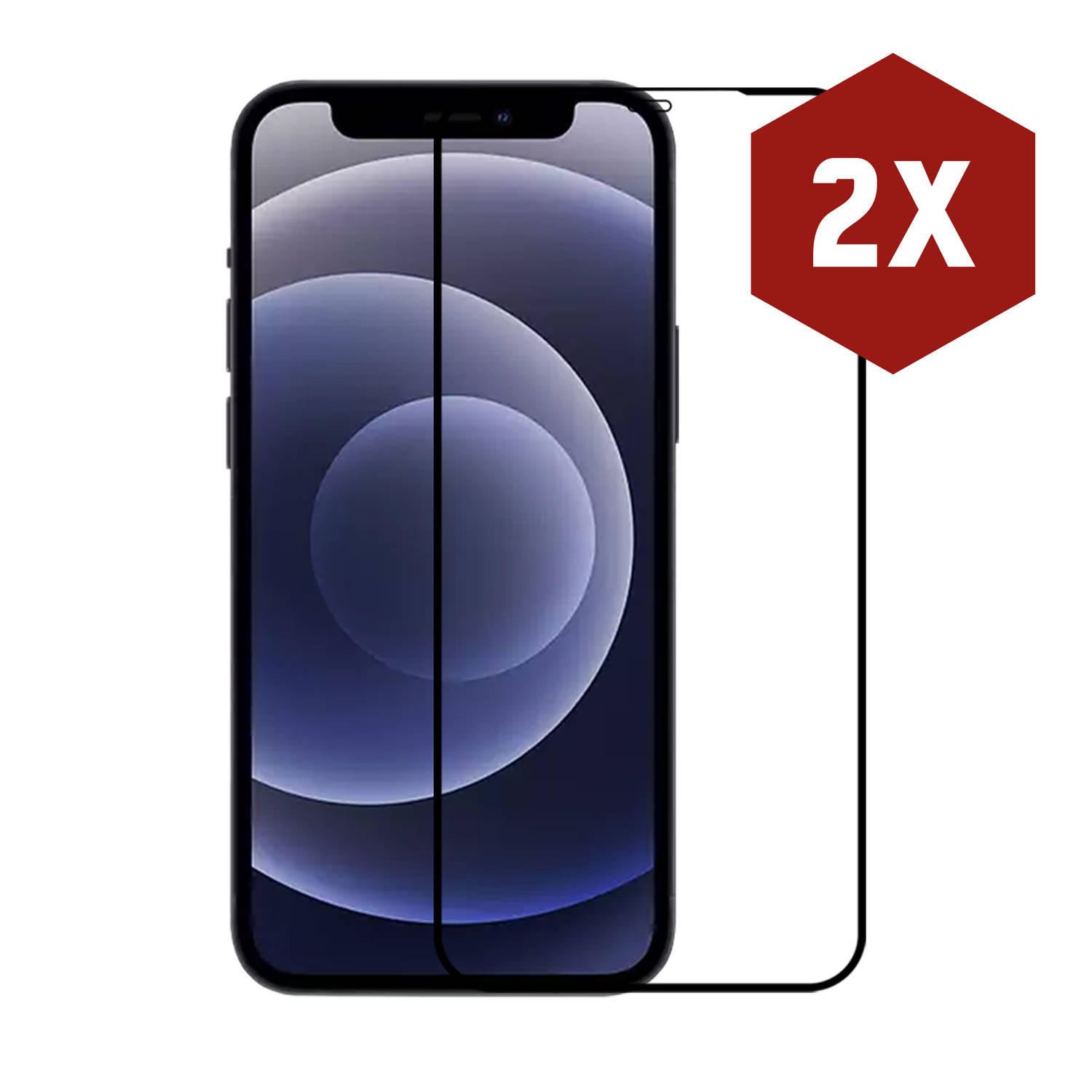Screenprotector iPhone 12 - Full cover - 2-pack - Kratoshield