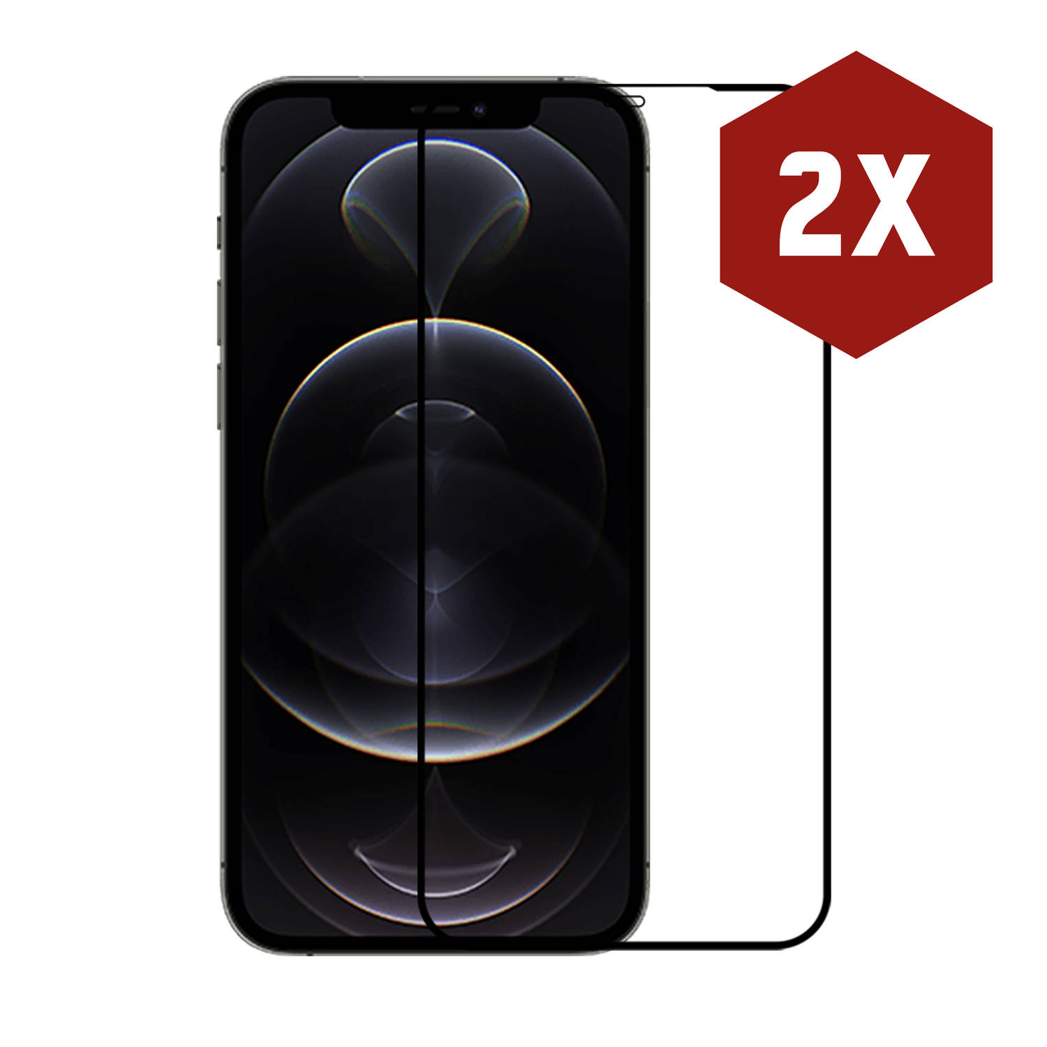 2-pack Kratoshield Iphone 12 Pro Screenprotector Gehard Glas Full Cover
