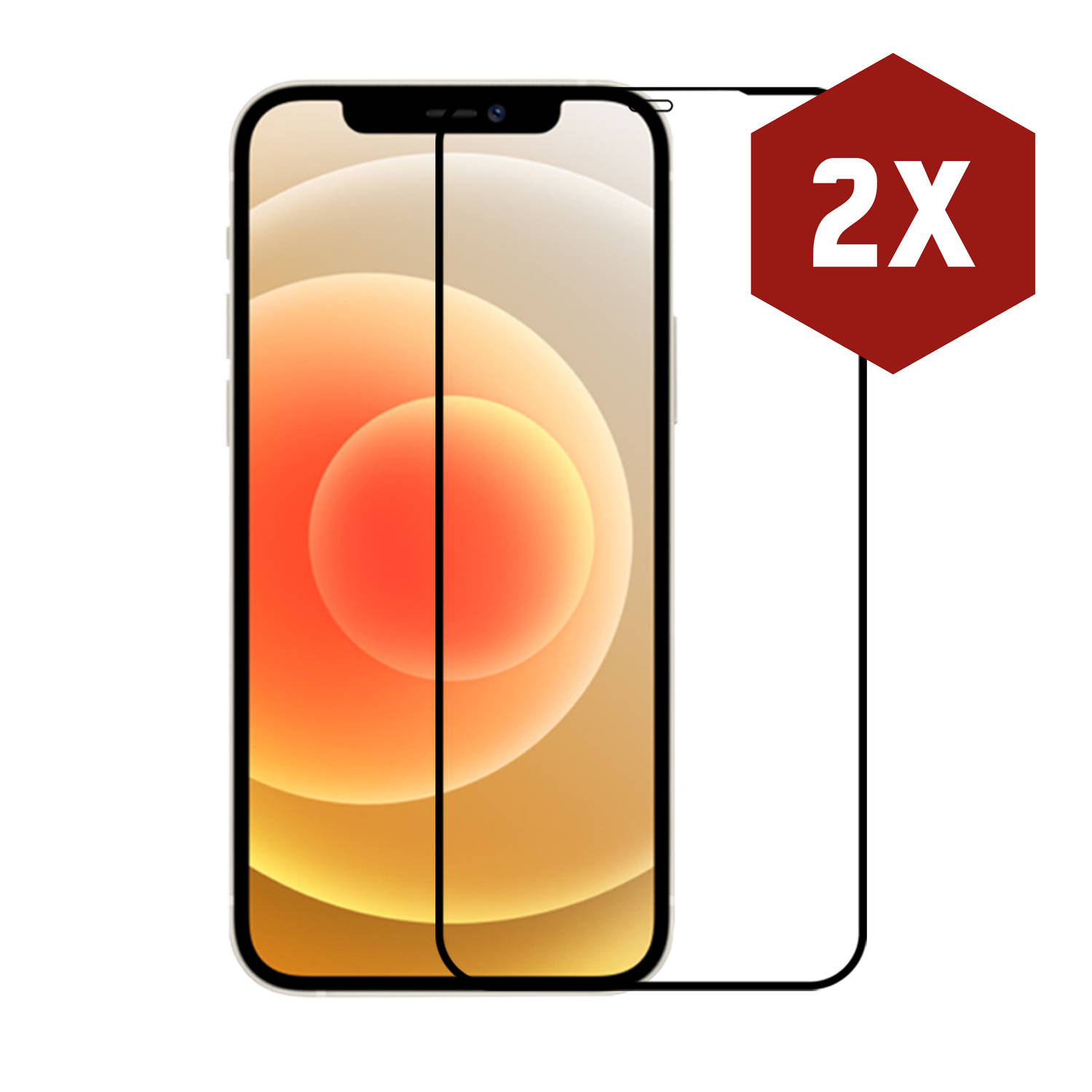 Screenprotector iPhone 12 Mini - Full cover - 2-pack - Kratoshield