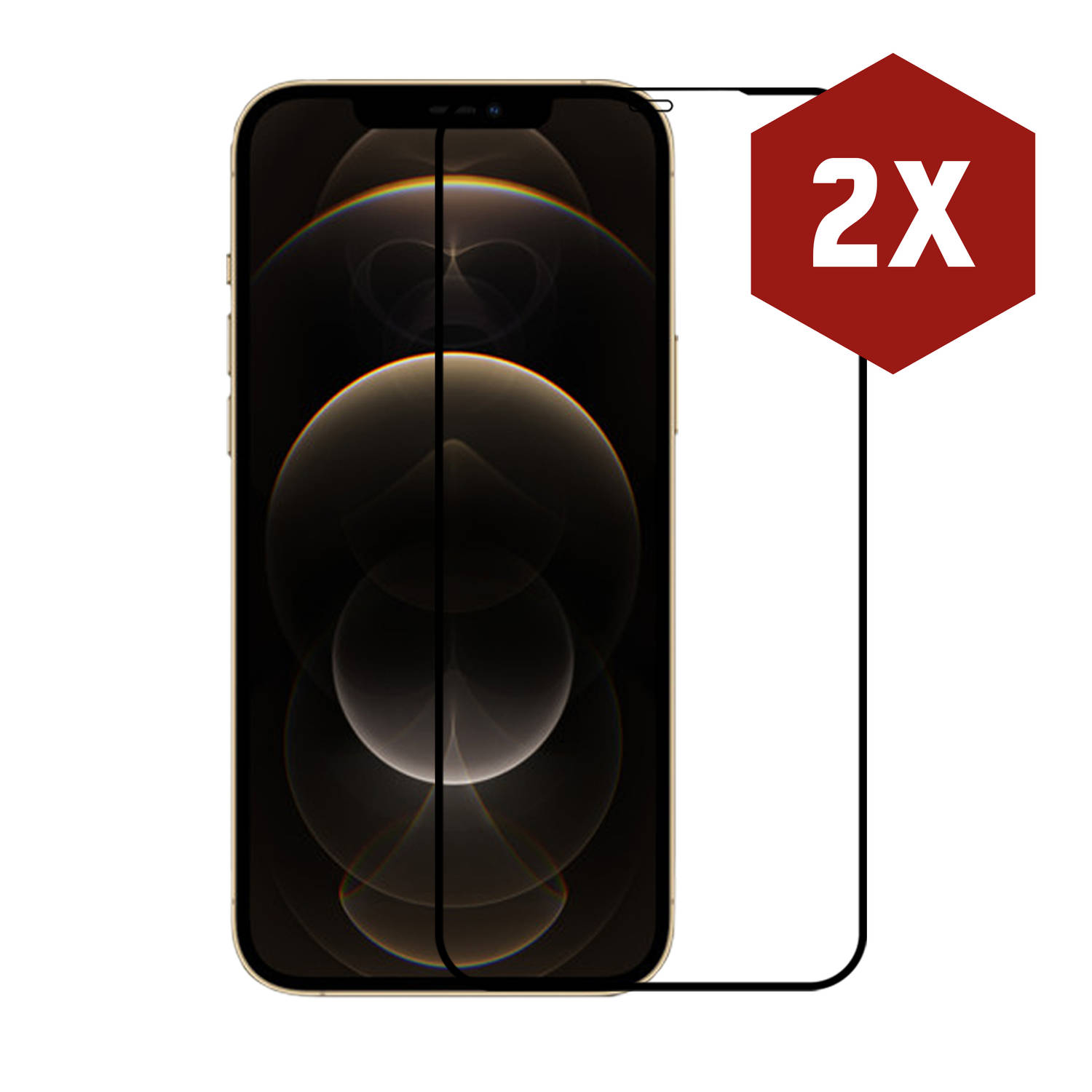 2-pack Kratoshield Iphone 12 Pro Max Screenprotector Gehard Glas Full Cover
