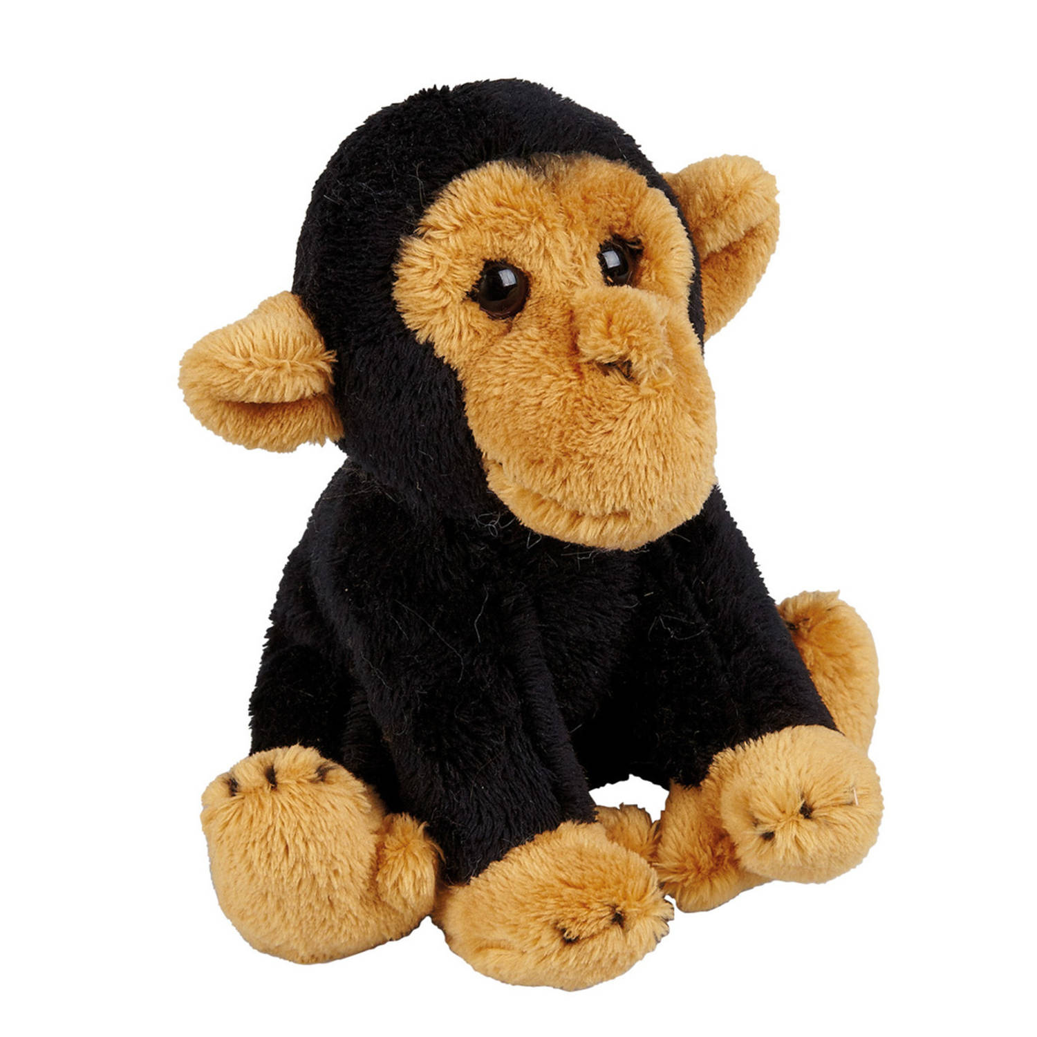 Pluche knuffel dieren Chimpansee aap 15 cm - Speelgoed apen knuffelbeesten