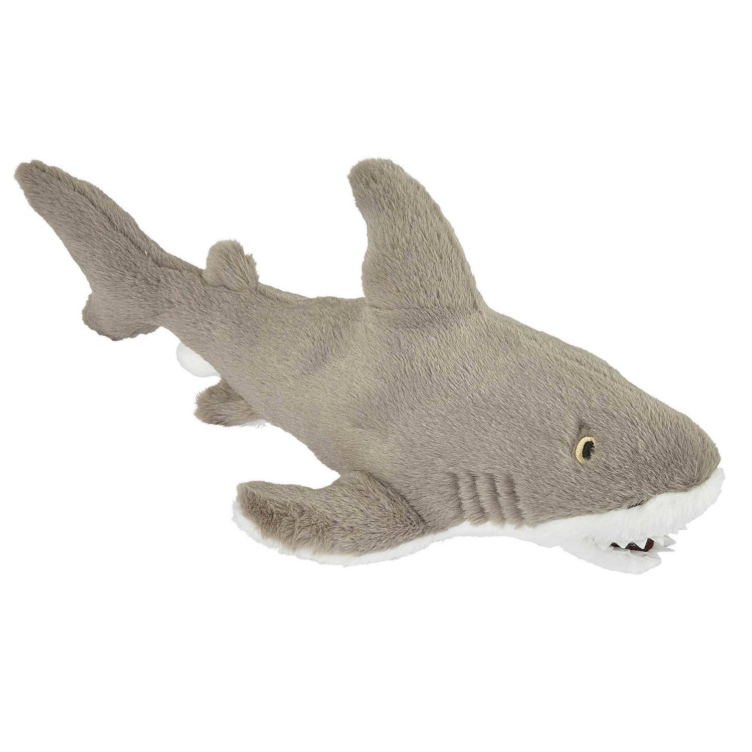 Pluche kleine knuffel zeedieren Witte Haai van 40 cm - Speelgoed beesten /vissen - Leuk als cadeau voor een kind