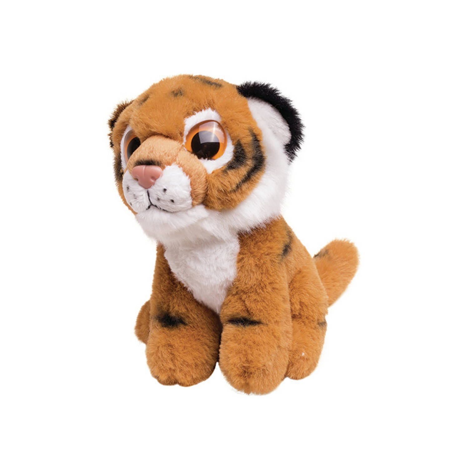 Pluche bruine Tijger knuffeldier van 13 cm - Speelgoed dieren knuffels cadeau voor kinderen