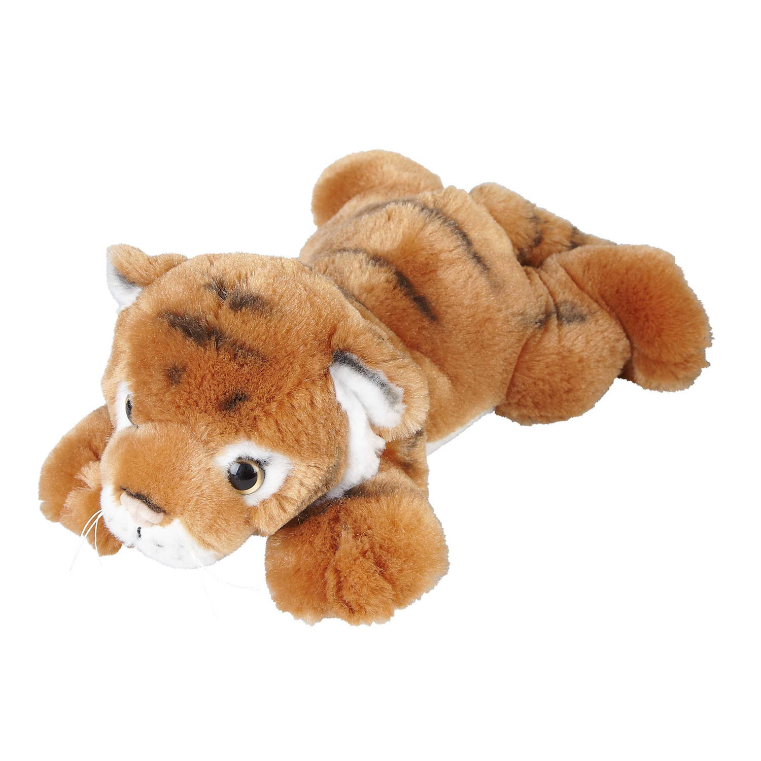Pluche knuffel dieren bruine Tijger 25 cm - Speelgoed wilde dieren knuffelbeesten
