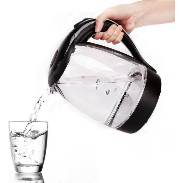 Waterkoker - Aigi Adena - LED Verlichting - 1.7 Liter - 2200 Watt - Zwart - Glas