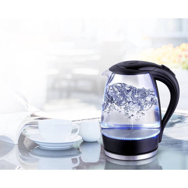 Waterkoker - Aigi Adena - LED Verlichting - 1.7 Liter - 2200 Watt - Zwart - Glas