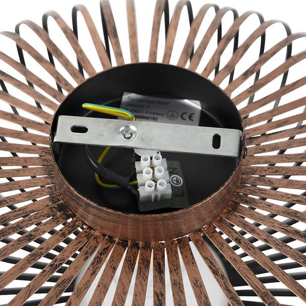 LED Plafondlamp - Trion Johy - E27 Fitting - Rond - Industrieel - Mat Koper - Aluminium - Philips - SceneSwitch Filament