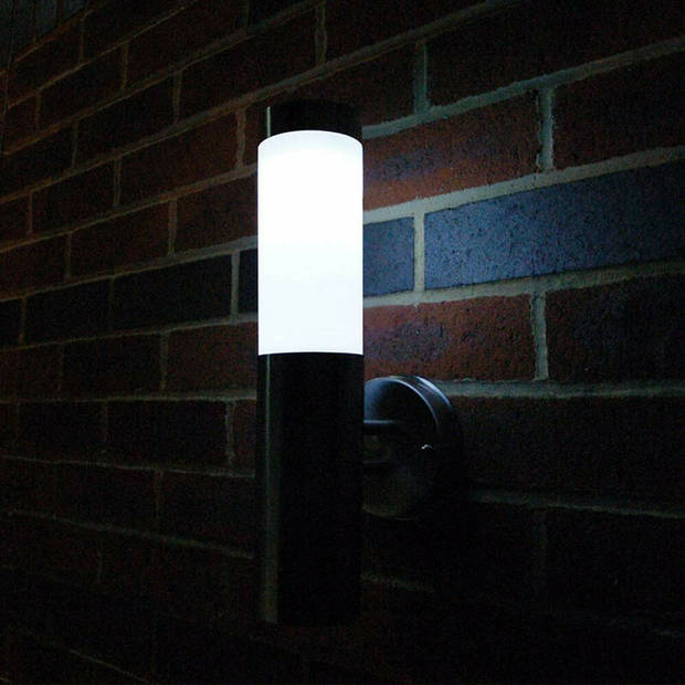 LED Tuinverlichting - Wandlamp Buiten - Laurea 2 - E27 Fitting - Rond - RVS - Philips - CorePro LEDbulb 827 A60 - 8W -