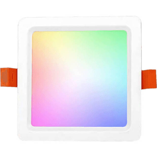 Mi-Light MiBoxer - LED Downlight - Smart LED - 9W - RGB+CCT - Aanpasbare Kleur - Dimbaar - Inbouw Vierkant - Mat Wit -
