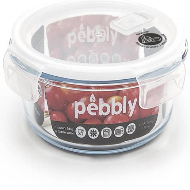 Pebbly - Vershoudbox. Borosilicaat Glas, Rond, 950 ml - Pebbly