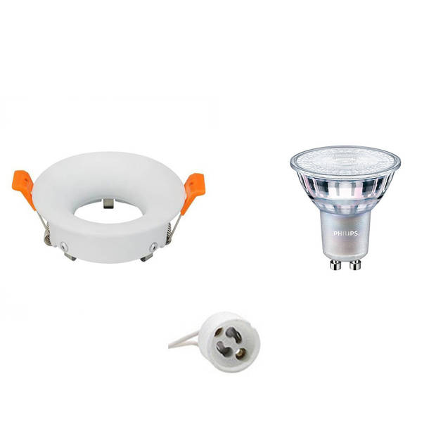 LED Spot Set - GU10 Fitting - Inbouw Rond - Mat Wit - Ø85mm - Philips - MASTER 927 36D VLE - 3.7W - Warm Wit 2200K-2700K