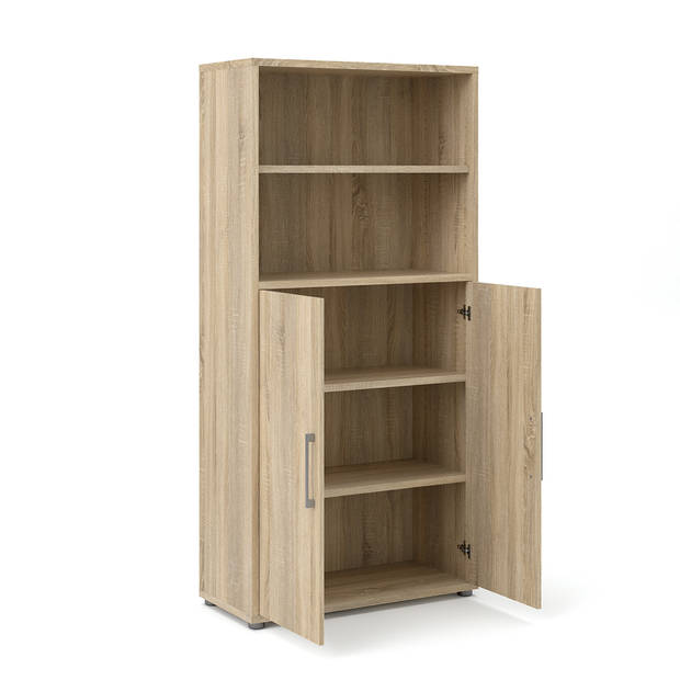 Prisme archiefkast 2 deuren en 1 plank eiken decor.