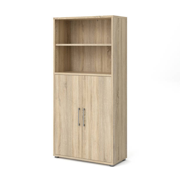 Prisme archiefkast 2 deuren en 1 plank eiken decor.