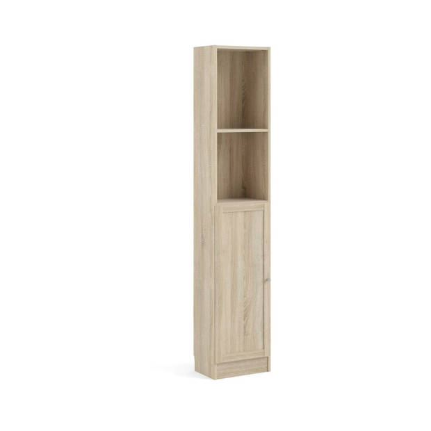 Base wandkast 1 plank en 1 deur eiken structuur decor .