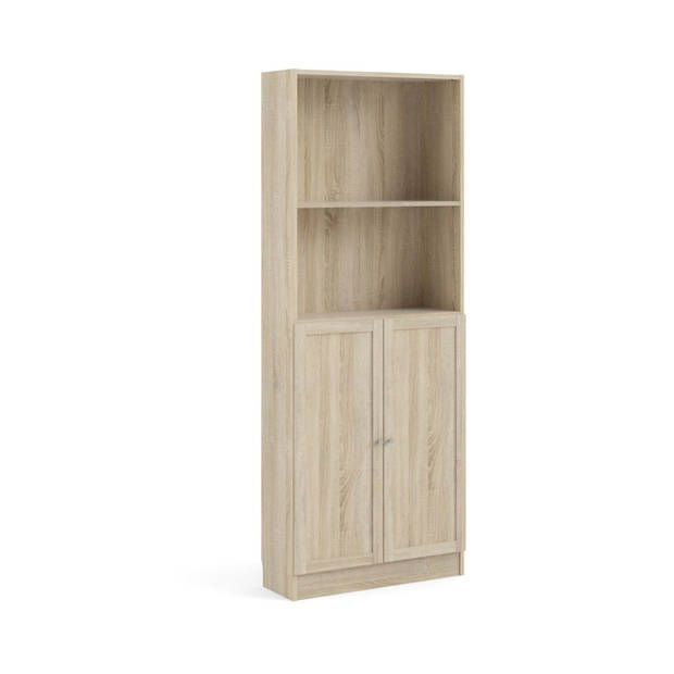 Base wandkast 1 plank en 2 deuren eiken structuur decor .