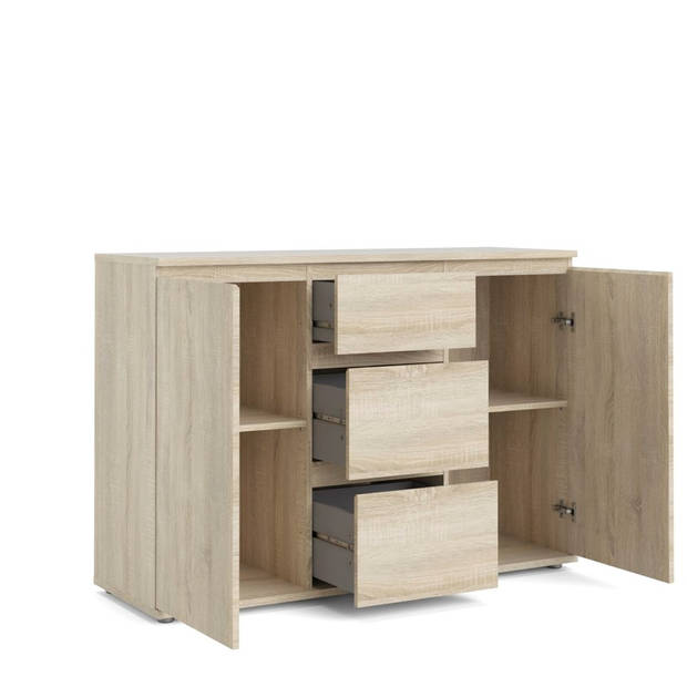 Nora dressoir 2 deuren en 3 lades eiken structuur decor.