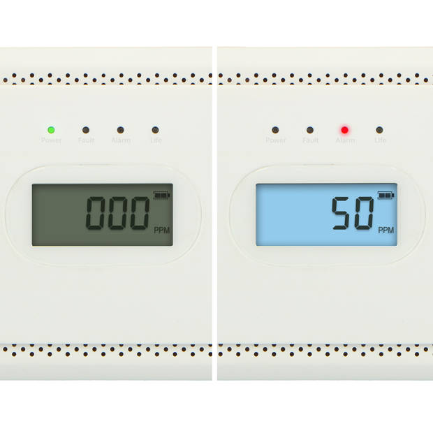 Koolmonoxidemelder met 10 jaar sensor Alecto Wit