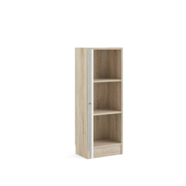 Base wandkast 1 deur eiken structuur decor, wit.