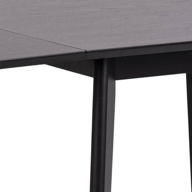 Roxy eetkamertafel incl. 1 extra bord 40cm zwart.