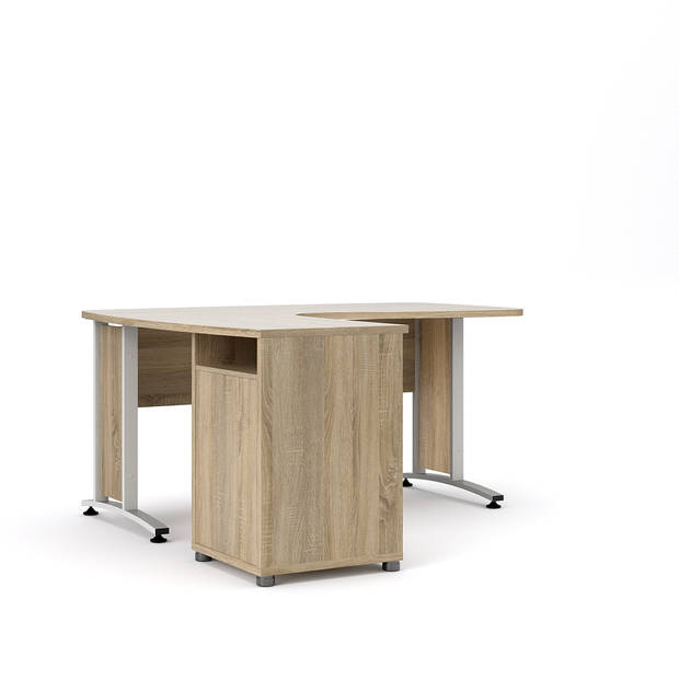 Prisme bureau 3 lades eiken decor en wit.