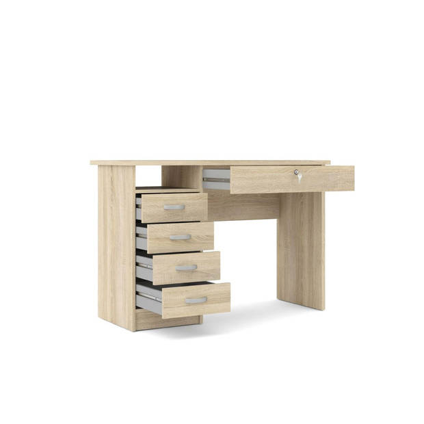 Fula bureau 5 lades eiken structuur decor.