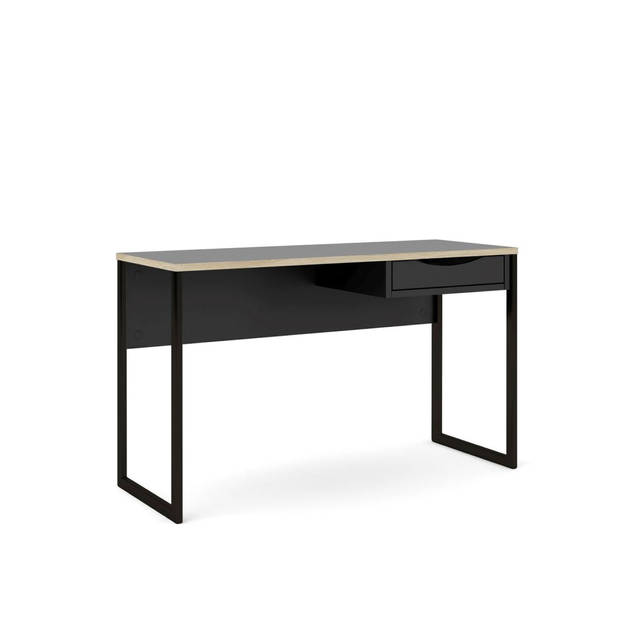 Fula bureau 130 cm 1 lade zwart, mat zwart.