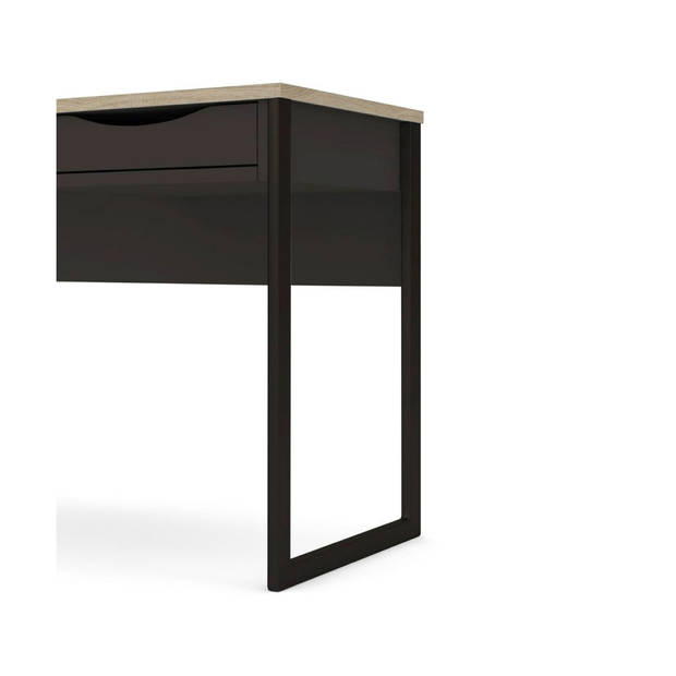 Fula bureau 130 cm 1 lade zwart, mat zwart.