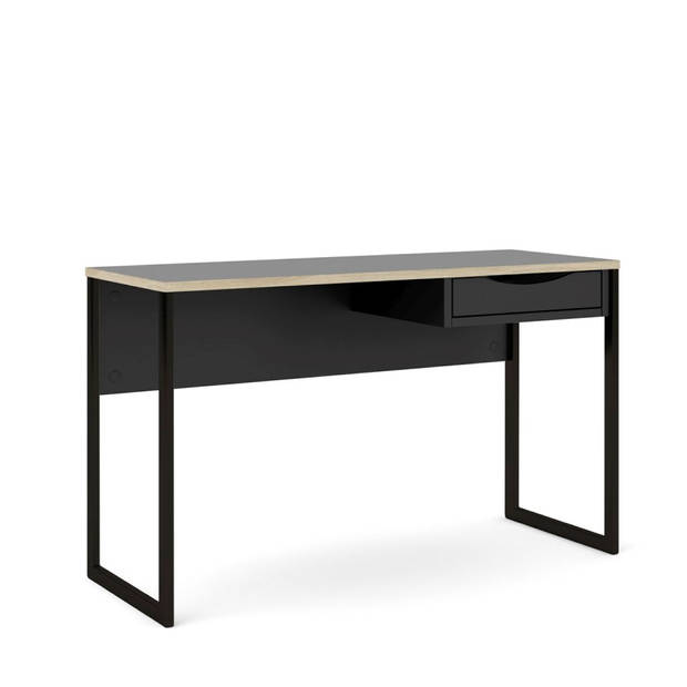 Fula bureau 130 cm 1 lade zwart, mat zwart.