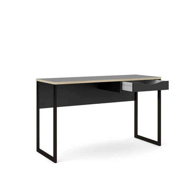 Fula bureau 130 cm 1 lade zwart, mat zwart.