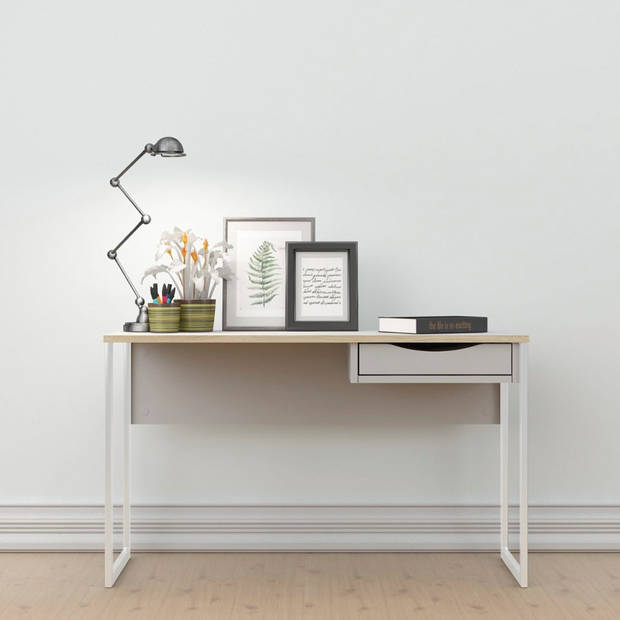 Fula bureau 130 cm 1 lade wit, mat wit.