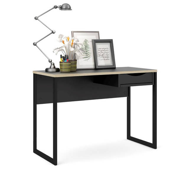 Fula bureau 110 cm 1 lade zwart, mat zwart.