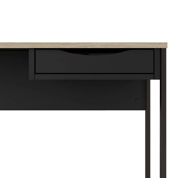 Fula bureau 110 cm 1 lade zwart, mat zwart.