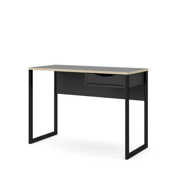 Fula bureau 110 cm 1 lade zwart, mat zwart.