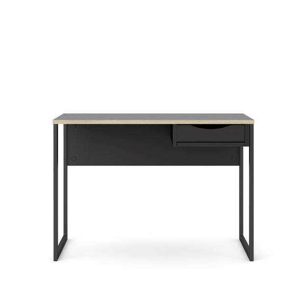 Fula bureau 110 cm 1 lade zwart, mat zwart.