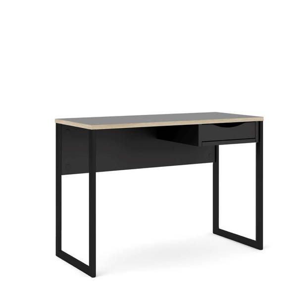 Fula bureau 110 cm 1 lade zwart, mat zwart.