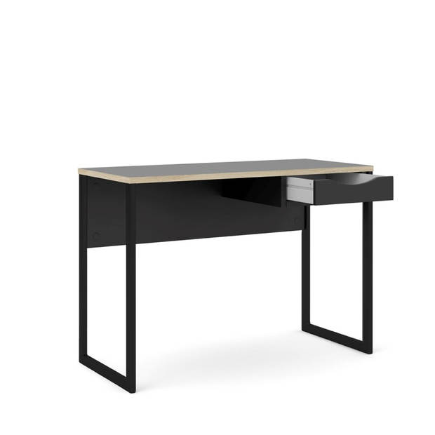 Fula bureau 110 cm 1 lade zwart, mat zwart.