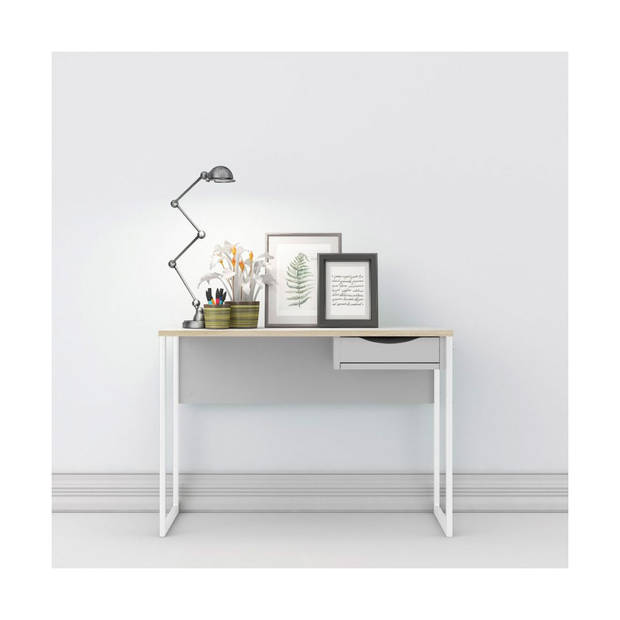 Fula bureau 110 cm 1 lade wit, mat wit.